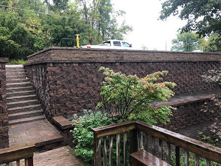 Retaining Wall System with PreCast Stone Stairs